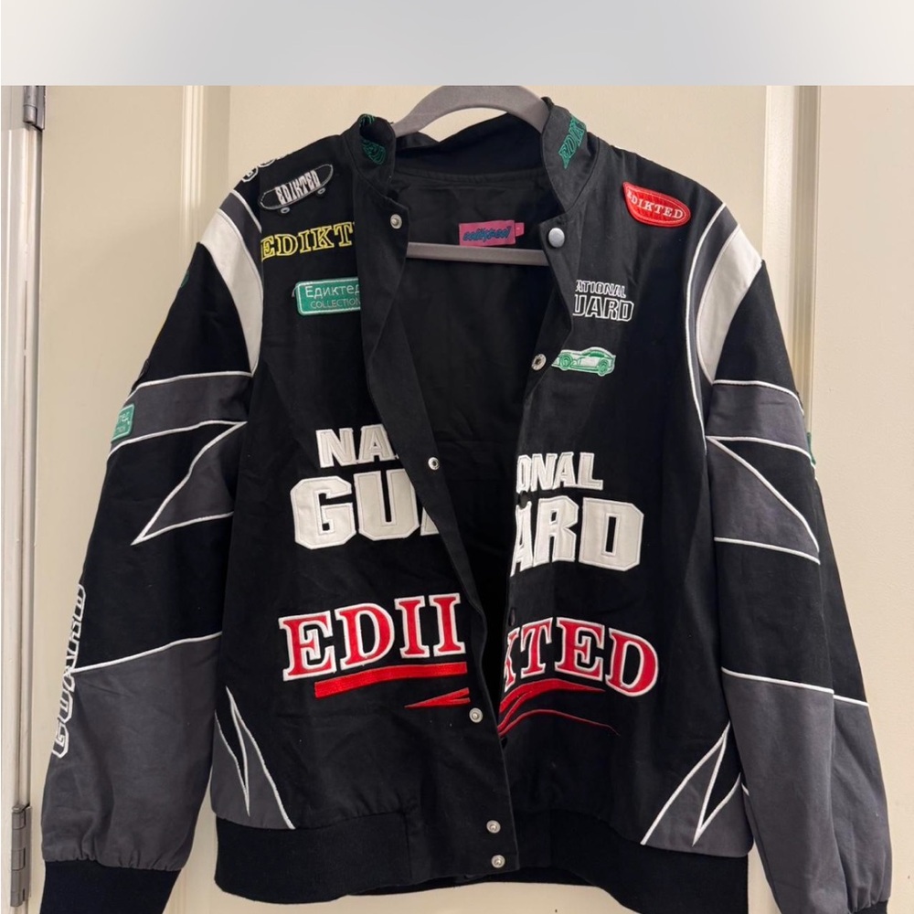 Edikted Black Jacket with Pink and Blue Tag